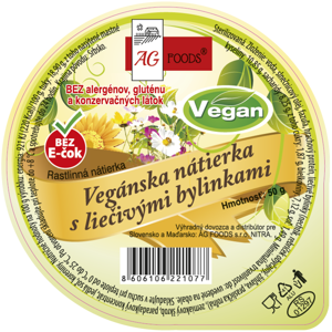 AG Foods Vegánska nátierka s liečivými bylinkami 50 g